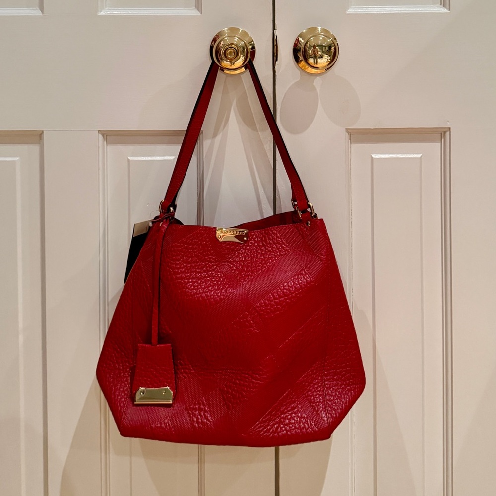 Burberry Women’s Slouchy Leather Tote Bag in Red